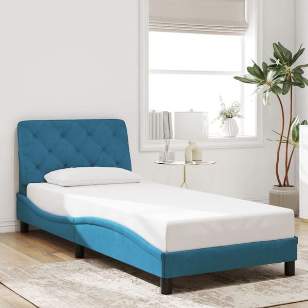 vidaXL Estructura de cama sin colchón terciopelo azul 90x190 cm