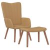 vidaXL Sill&oacute;n de relax con taburete terciopelo marr&oacute;n