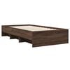 vidaXL Estructura de cama sin colch&oacute;n madera marr&oacute;n roble 90x200 cm