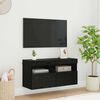 vidaXL Mueble de TV Montado en la Pared Roble Negro 80 x 30 x 40 cm