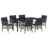 vidaXL Conjunto de Comedor de Jard&iacute;n 7 pcs Gris y Negro Rat&aacute;n