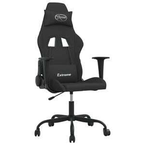 vidaXL Silla gaming de masaje tela negra