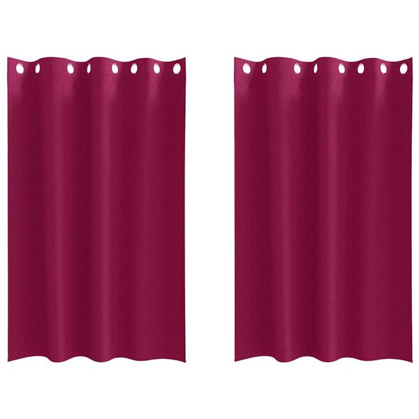 vidaXL Cortinas Opacas con Anillas 2 pcs Rojo vino 175 x 140 cm