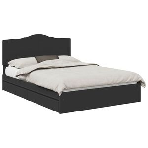 vidaXL Cama con almacenamiento Negro 140 x 190 cm Madera de ingenier&iacute;a