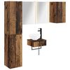 vidaXL Juego de muebles de ba&ntilde;o 5 uds. Madera envejecida