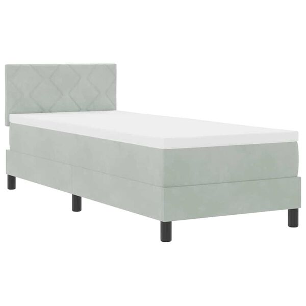 vidaXL Cama tipo Box Spring Gris Claro 80 x 200 cm Terciopelo
