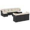 vidaXL Set de sof&aacute;s de jard&iacute;n 11 pzas y cojines rat&aacute;n sint&eacute;tico negro