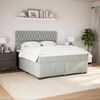 vidaXL Cama box spring con colch&oacute;n terciopelo gris claro 180x200 cm
