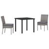 vidaXL Conjunto de Comedor de Jard&iacute;n 3 uds. Gris