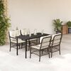vidaXL Set comedor de jard&iacute;n 5 piezas y cojines rat&aacute;n sint&eacute;tico marr&oacute;n