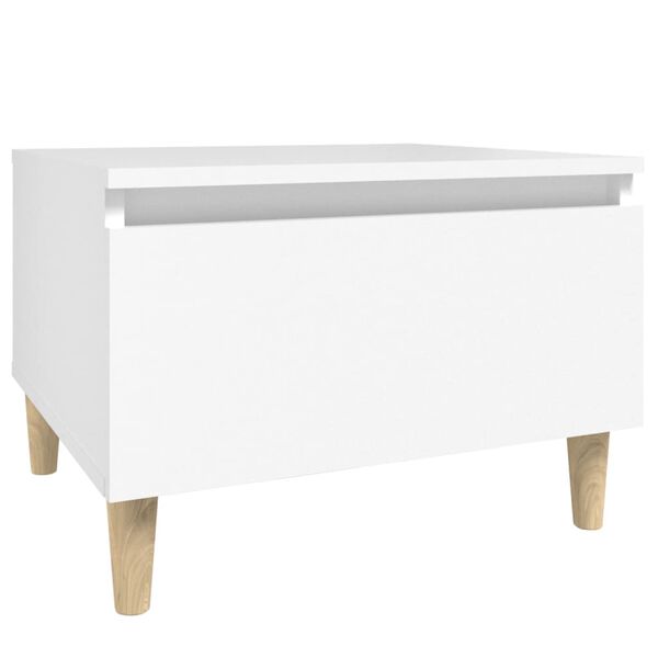 vidaXL Mesa auxiliar de madera contrachapada blanco 50x46x35 cm