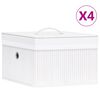 vidaXL Cajas de almacenamiento de bamb&uacute; 4 unidades blanco