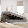 vidaXL Cama con almacenamiento y colch&oacute;n Taup&eacute; 200 x 200 cm Poli&eacute;ster