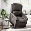 vidaXL Sillón reclinable eléctrico pie cuero auténtico marrón oscuro