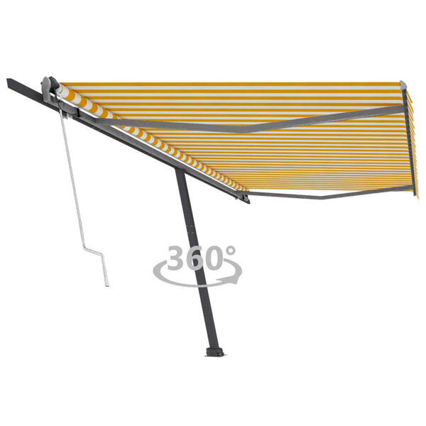 vidaXL Toldo de pie autom&aacute;tico amarillo y blanco 500x300 cm