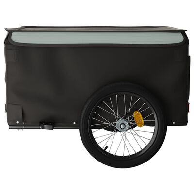 vidaXL Remolque para bicicleta hierro negro y gris 45 kg