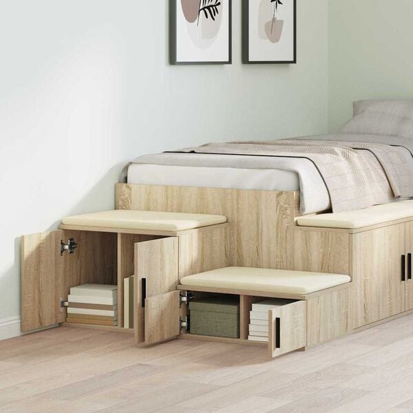 vidaXL Armario de almacenamiento 2 pcs Roble Sonoma 118 x 41 x 40 cm