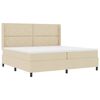 vidaXL Cama tipo Box Spring con colch&oacute;n Crema 200 x 200 cm tela