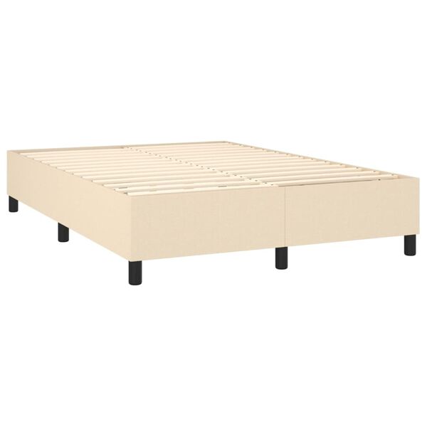 vidaXL Cama box spring con colch&oacute;n tela color crema 140x200 cm