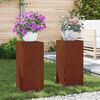 vidaXL Soporte de plantas 2 pcs Oxidado 24 x 24 x 55 cm