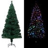 vidaXL Árbol de Navidad artificial y soporte fibra óptica verde 240 cm