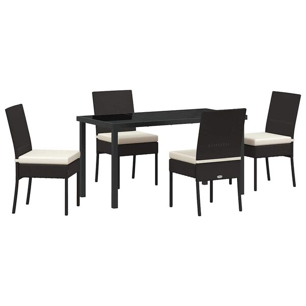 vidaXL Conjunto de Comedor de Jard&iacute;n 5 pcs Negro