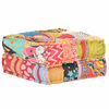 vidaXL Puff 70 x 70 x 34 cm Tela Patchwork