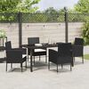vidaXL Conjunto de Comedor de Jard&iacute;n 5 pcs Negro rat&aacute;n sint&eacute;tico
