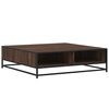 vidaXL Mesa de centro madera ingenier&iacute;a y metal marr&oacute;n 100x100x30 cm