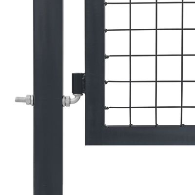 vidaXL Puerta de valla de jardín con postes acero antracita 350x140 cm