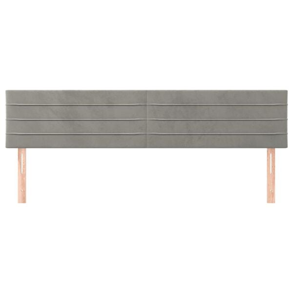 vidaXL Cabeceros terciopelo gris claro 160x5x78/88 cm