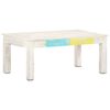 vidaXL Mesa de centro de madera maciza de mango blanca 110x60x45 cm
