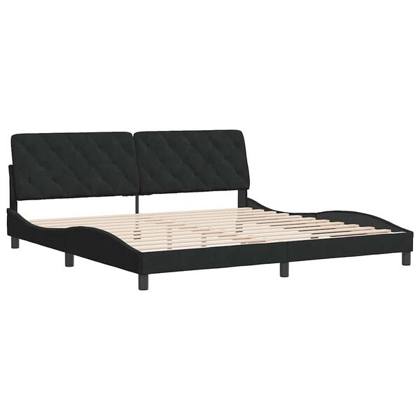 vidaXL Estructura cama sin colch&oacute;n terciopelo negro 200x200 cm