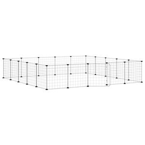vidaXL Jaula para mascotas de 20 paneles puerta acero negro 175x175x35 cm