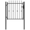 vidaXL Puerta de cerca ASTEN 100 x 100 cm Metal Negro Con cerradura