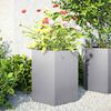 vidaXL Jardineras hexagonales 2 uds acero inoxidable 46x40x45 cm