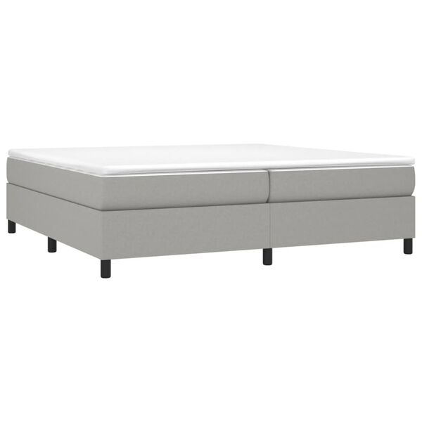 vidaXL Cama box spring con colch&oacute;n tela gris claro 200x200 cm