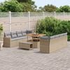 vidaXL Conjunto de sof&aacute;s de jard&iacute;n 11 pcs Beige rat&aacute;n sint&eacute;tico