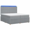 vidaXL Cama de muelles con LED y colch&oacute;n Gris Claro 200 x 200 cm Tela
