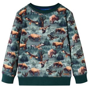 vidaXL Sudadera infantil verde oscuro 92