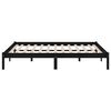 vidaXL Estructura de cama doble sin colchón madera maciza negro