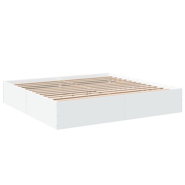 vidaXL Estructura de cama madera de ingenier&iacute;a blanca 180x200 cm