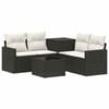 vidaXL Juego de Sof&aacute; 6 uds. Negro y Blanco Crema