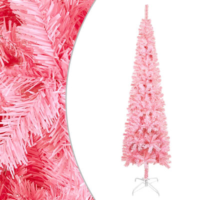 vidaXL Árbol de Navidad delgado rosa 120 cm