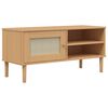 vidaXL Mueble de TV SENJA aspecto ratán madera pino marrón 106x40x49cm