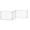 vidaXL Puerta para perros plegable 4 paneles madera &aacute;lamo blanca 320cm