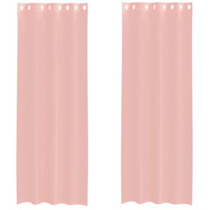 vidaXL Cortinas de gasa con ojales 2 uds rosa 140x260 cm