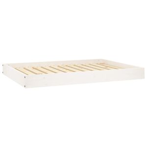 vidaXL Cama para perros madera maciza de pino blanco 101,5x74x9 cm