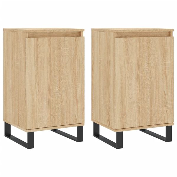 vidaXL Aparadores 2 uds madera de ingenier&iacute;a roble Sonoma 40x35x70 cm