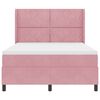 vidaXL Cama con Box Spring LED y Colch&oacute;n Rosa 140 x 190 cm Terciopelo